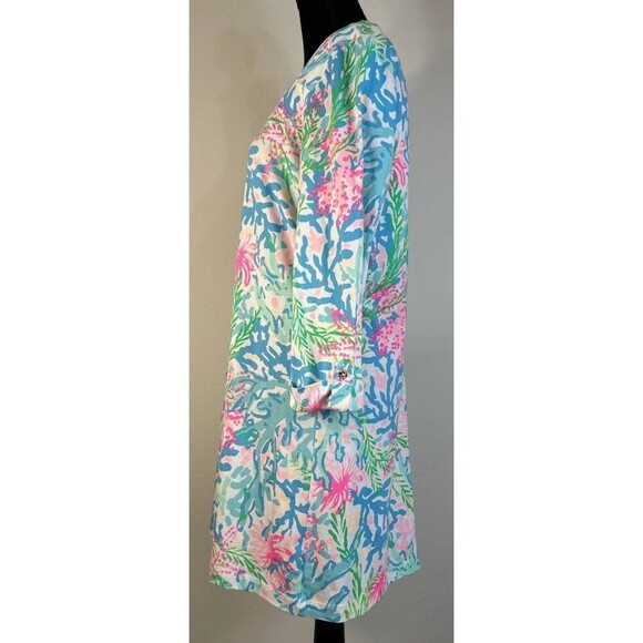 Lilly Pulitzer Bailee Multi Coral Bay 100% Cotton Dress Size Large (12/14) - Picture 9 of 13